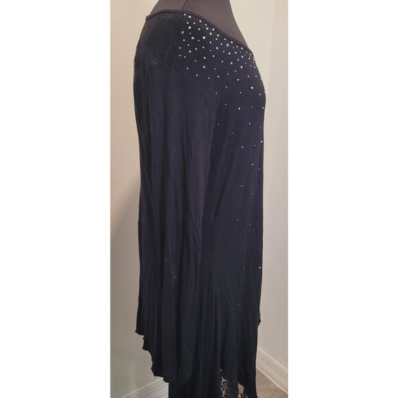 Christine Alexander NWT Asymmetrical Embellished Lacey Blouse – Black – XL - Picture 4 of 13
